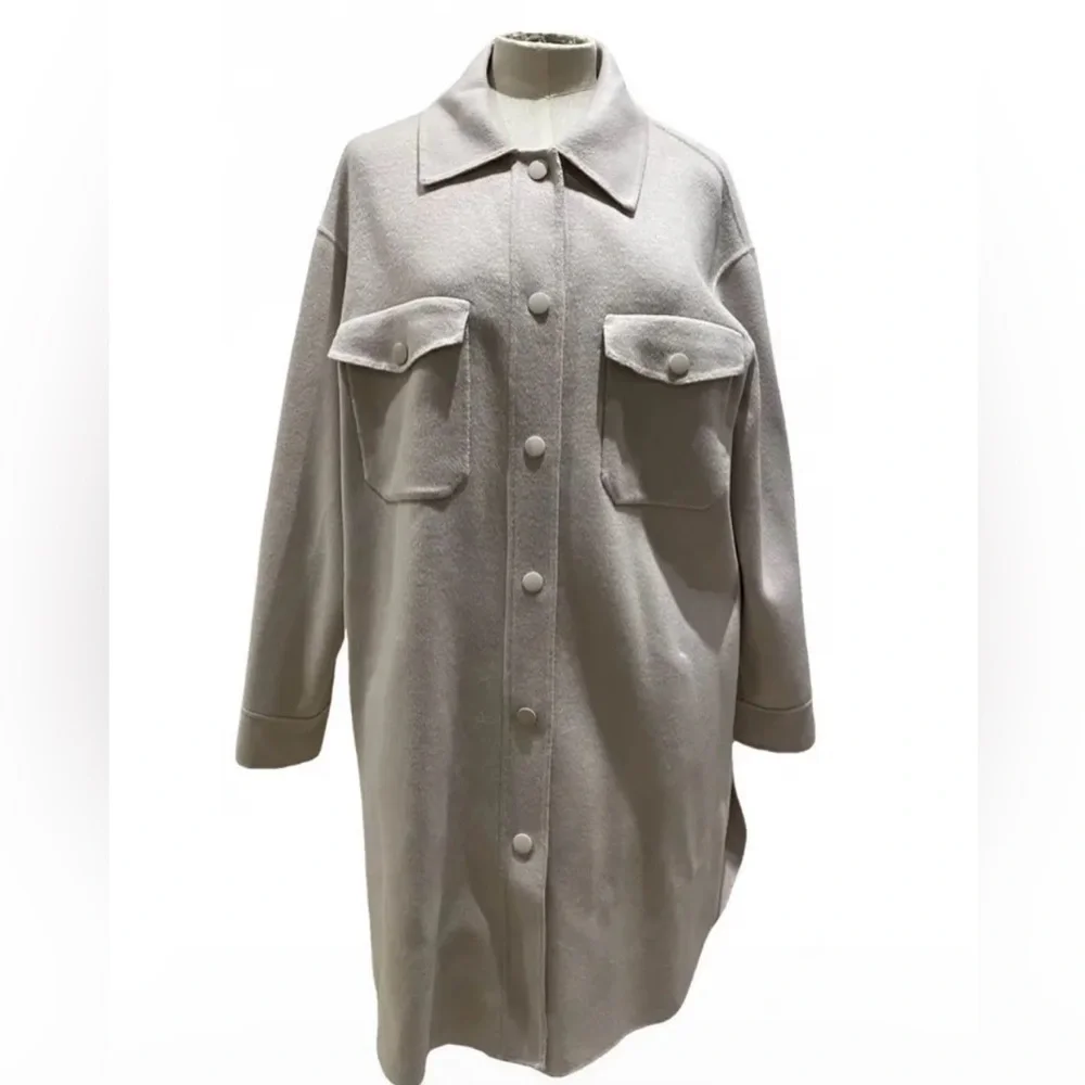 H&M Charcoal Gray Shirt Jacket🤍🌷🤍 - Picture 4 of 15